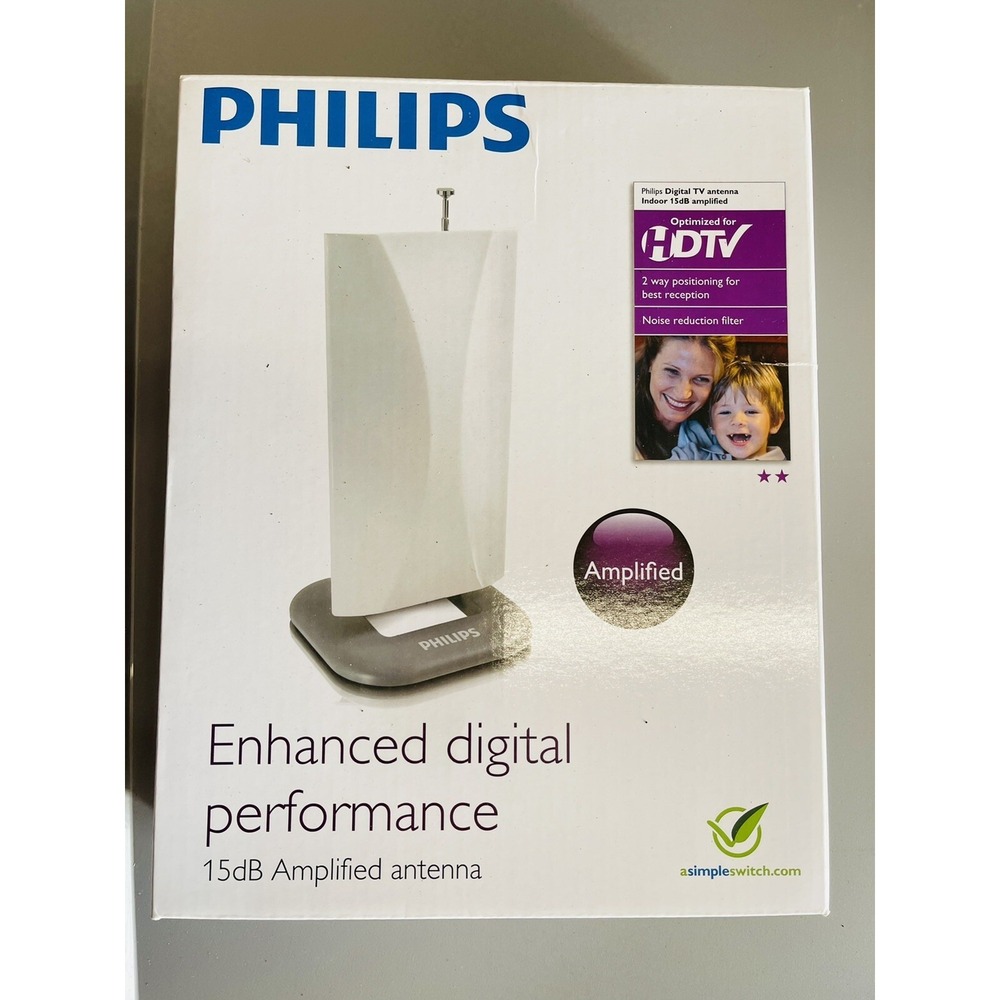 Philips Digital TV Antenna Indoor 15dB Amplified TV Receiver/Tuner